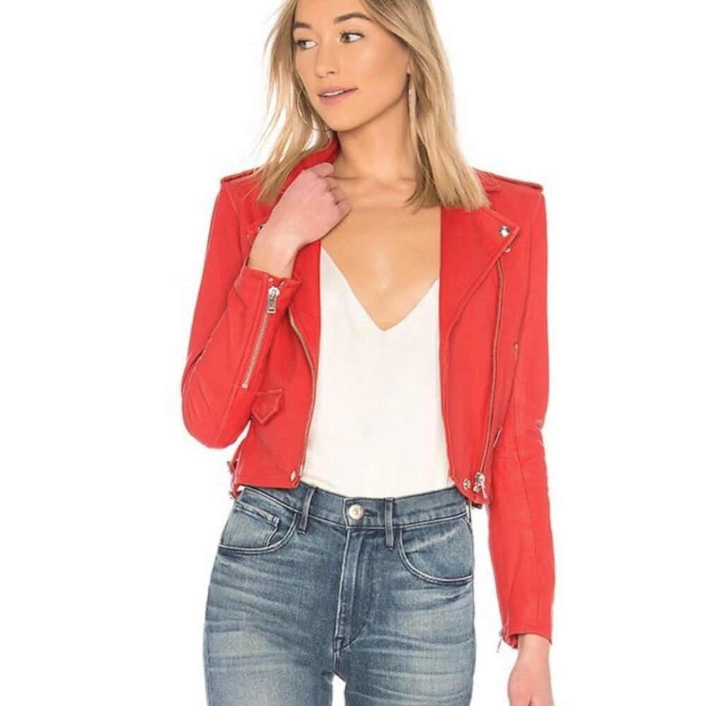 IRO Ashville Lambskin Leather Jacket $1200 size 0 - Picture 3 of 11